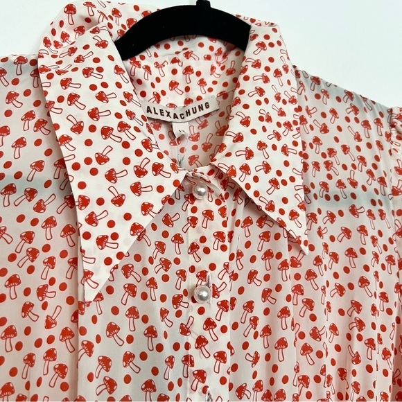 AlexaChung Red Beige Alice Shroom Tea Dress NWT US 8 - Picture 14 of 15
